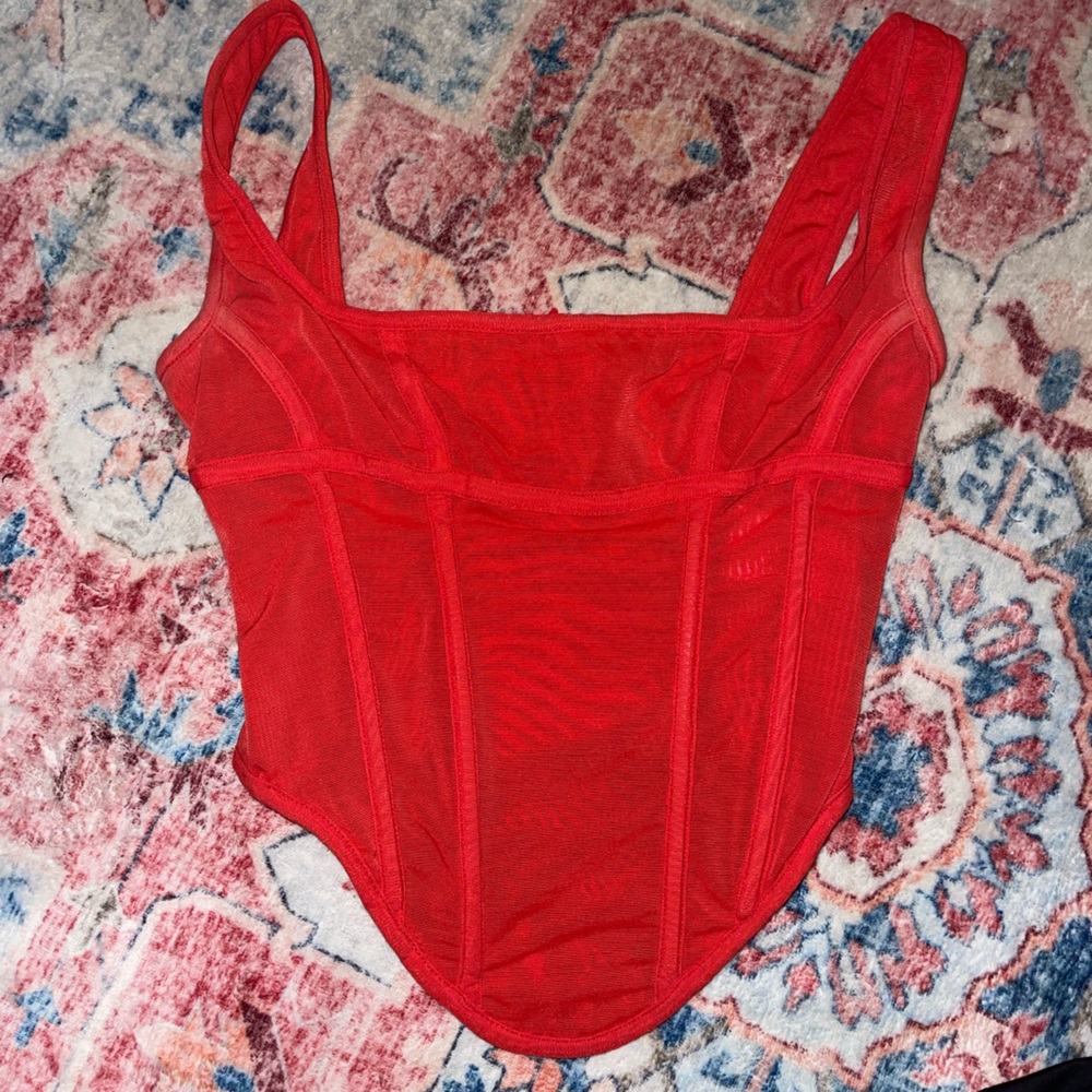 House of CB Red Corset Top